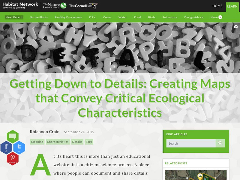 Habitat Network: Creating Maps That Convey Critical Ecological Characteristics Article Habitat Network: Creating Maps That Convey Critical Ecological Characteristics Article