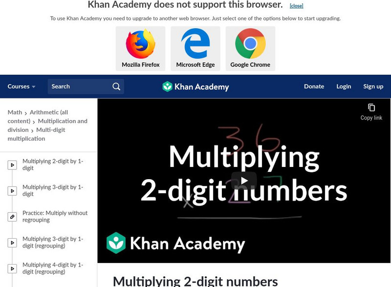 Khan Academy: Multiplying 2 Digit Numbers Instructional Video Khan Academy: Multiplying 2 Digit Numbers Instructional Video