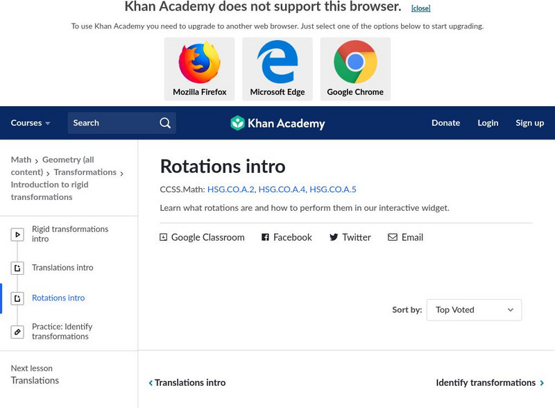 Khan Academy: Intro to Rotations Activity