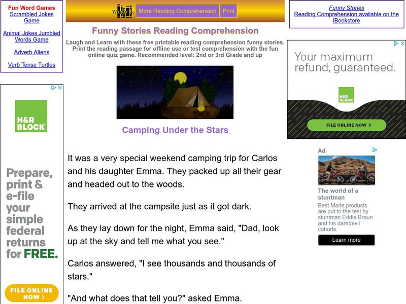 Worksheets Plus: Funny Camping Unknown Type Worksheets Plus: Funny Camping Unknown Type