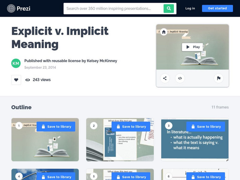 Prezi: Explicit v. Implicit Meaning PPT Prezi: Explicit v. Implicit Meaning PPT