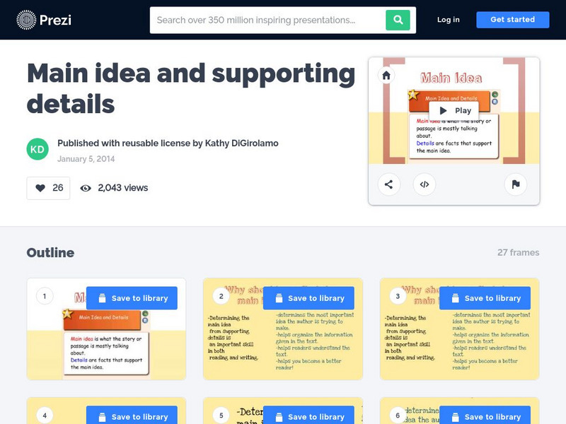 Prezi: Main Idea and Supporting Details PPT Prezi: Main Idea and Supporting Details PPT
