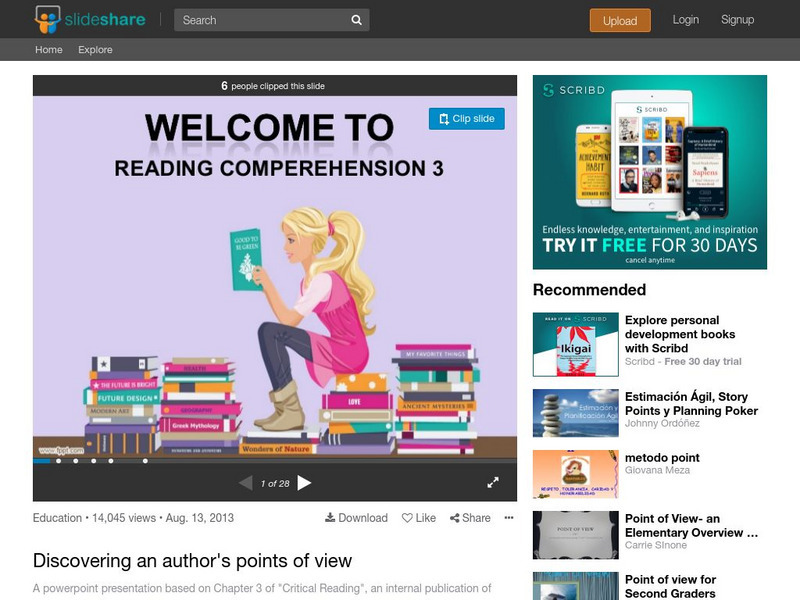 Slide Share: Discovering an Author's Point of View PPT Slide Share: Discovering an Author's Point of View PPT