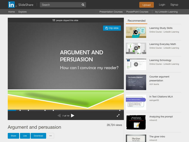 Slide Share: Argument and Persuasion PPT Slide Share: Argument and Persuasion PPT