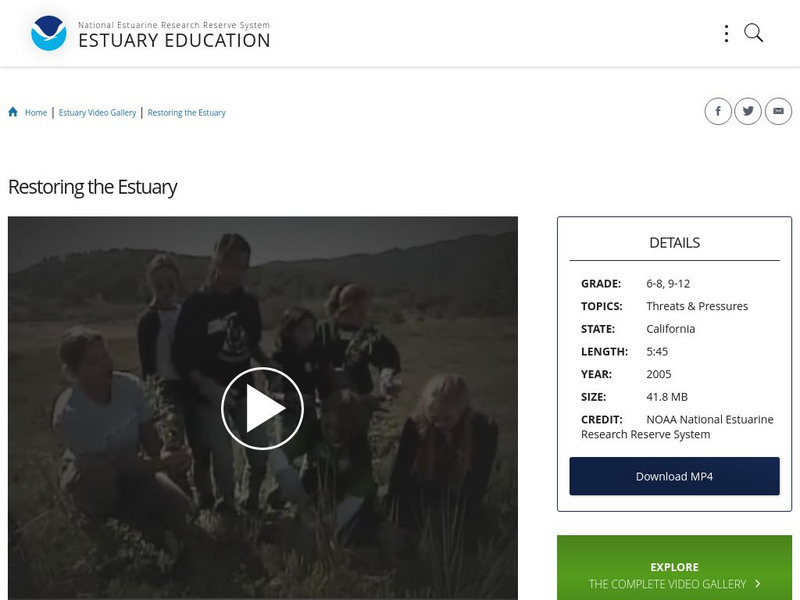 Noaa: Estuary Education: Restoring the Estuary Instructional Video Noaa: Estuary Education: Restoring the Estuary Instructional Video