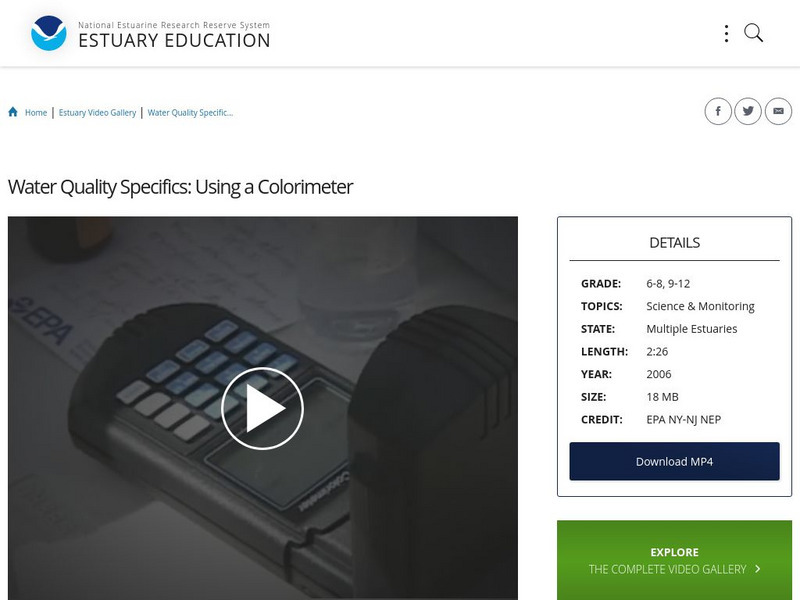 Noaa: Estuary Education: Water Quality Specifics: Using a Colorimeter Instructional Video