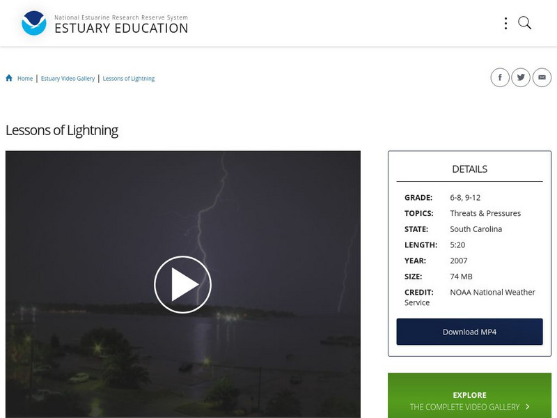 Noaa: Estuary Education: Lessons of Lightning Instructional Video Noaa: Estuary Education: Lessons of Lightning Instructional Video