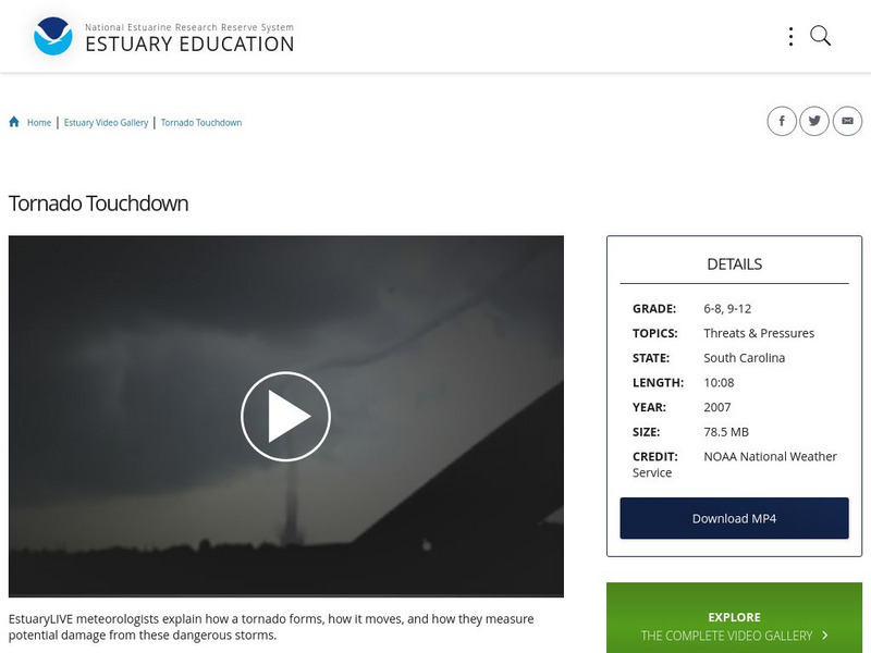 Noaa: Estuary Education: Tornado Touchdown Instructional Video Noaa: Estuary Education: Tornado Touchdown Instructional Video