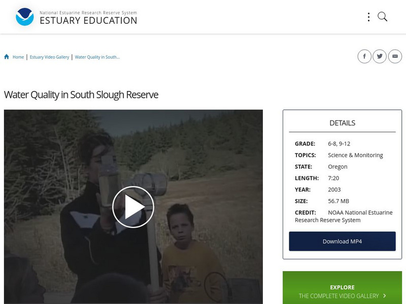 Noaa: Estuary Education: Water Quality in South Slough Reserve Instructional Video Noaa: Estuary Education: Water Quality in South Slough Reserve Instructional Video