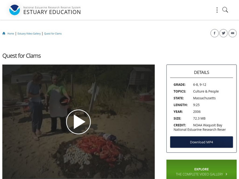 Noaa: Estuary Education: Quest for Clams Instructional Video Noaa: Estuary Education: Quest for Clams Instructional Video