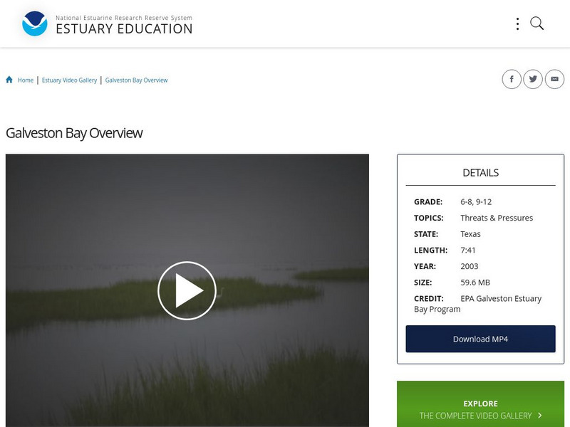 Noaa: Estuary Education: Galveston Bay Overview Instructional Video Noaa: Estuary Education: Galveston Bay Overview Instructional Video