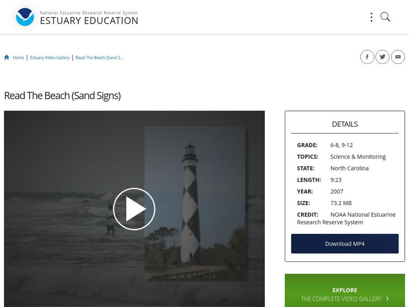 Noaa: Estuary Education: Read the Beach (Sand Signs) Instructional Video Noaa: Estuary Education: Read the Beach (Sand Signs) Instructional Video