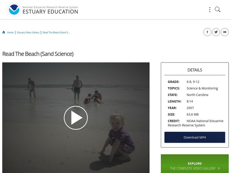 Noaa: Estuary Education: Read the Beach (Sand Science) Instructional Video Noaa: Estuary Education: Read the Beach (Sand Science) Instructional Video