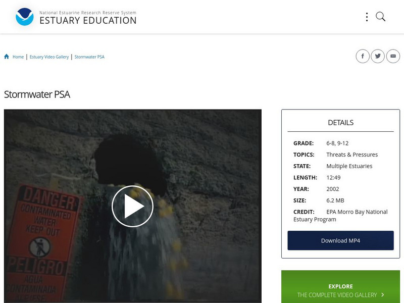 Noaa: Estuary Education: Stormwater Psa Instructional Video