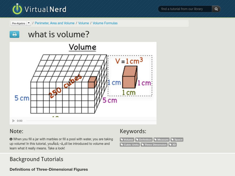 Virtual Nerd: What Is Volume? Instructional Video