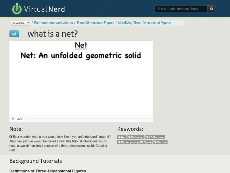 Virtual Nerd: What Is a Net? Instructional Video
