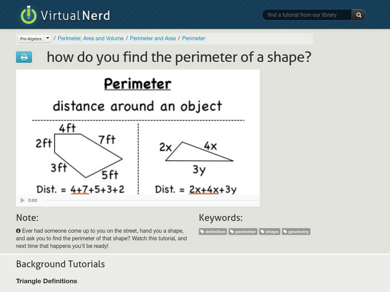Virtual Nerd: How Do You Find the Perimeter of a Shape? Instructional ...