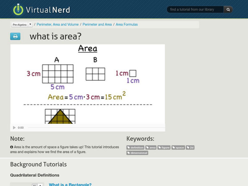 Virtual Nerd: What Is Area? Instructional Video