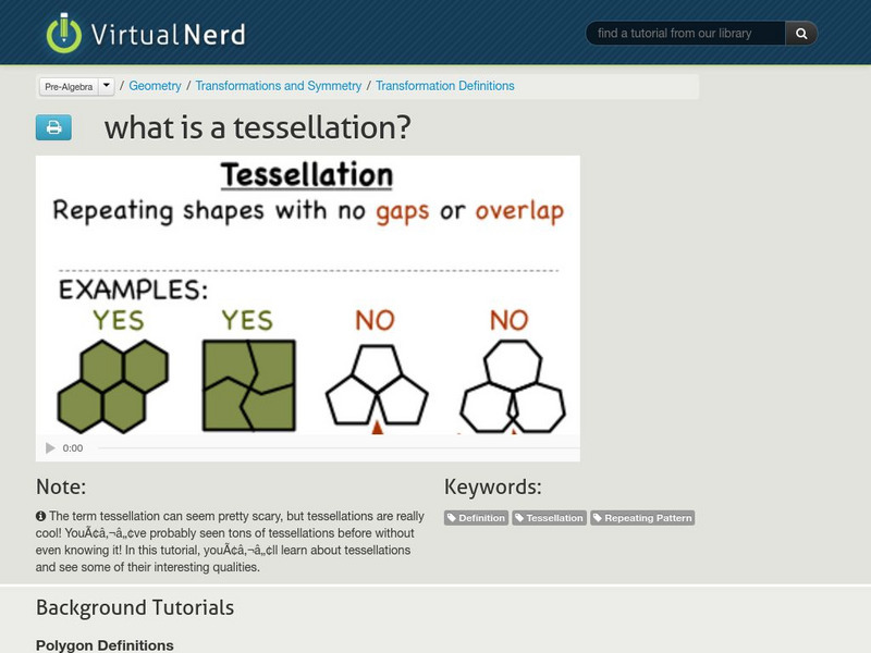 Virtual Nerd: What Is a Tessellation? Instructional Video