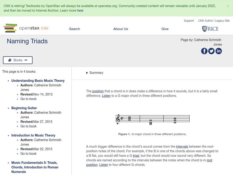 Open Stax: Catherine Schmidt Jones: Naming Triads Article Open Stax: Catherine Schmidt Jones: Naming Triads Article