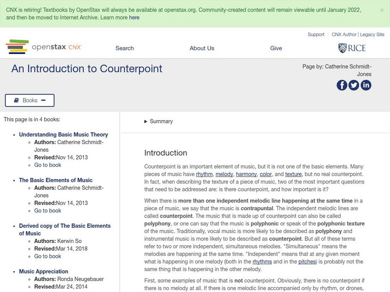 Open Stax: Catherine Schmidt Jones: Counterpoint for Everyone Article Open Stax: Catherine Schmidt Jones: Counterpoint for Everyone Article