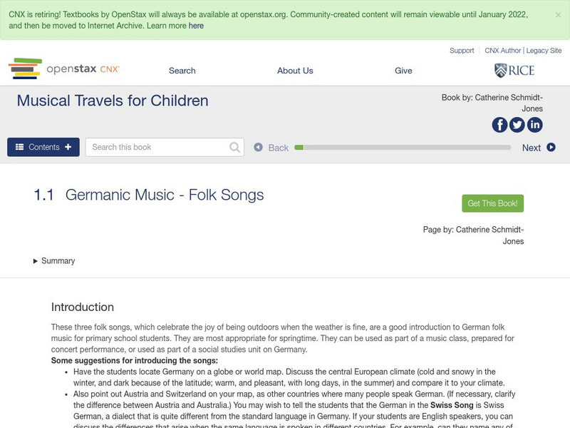 Open Stax: Catherine Schmidt Jones: Musical Travels for Children Lesson Plan Open Stax: Catherine Schmidt Jones: Musical Travels for Children Lesson Plan