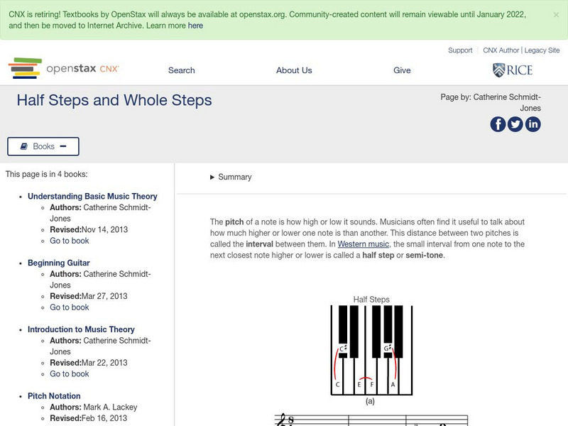 Open Stax: Catherine Schmidt Jones: Half Steps and Whole Steps Article Open Stax: Catherine Schmidt Jones: Half Steps and Whole Steps Article
