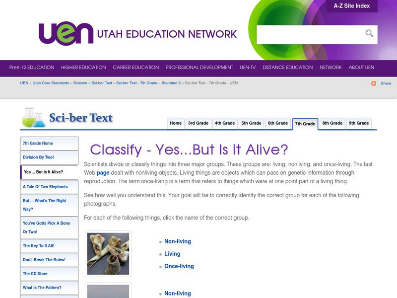 Uen: Classify Yes, but Is It Alive? Interactive Uen: Classify Yes, but Is It Alive? Interactive