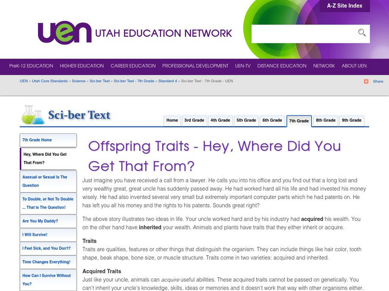 Uen: Offspring Traits Hey, Where Did You Get That From? Interactive Uen: Offspring Traits Hey, Where Did You Get That From? Interactive