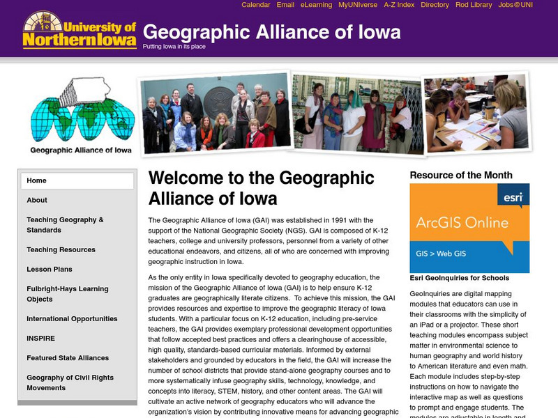 Geographic Alliance of Iowa Website Geographic Alliance of Iowa Website