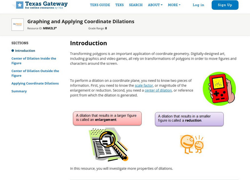 Texas Gateway: Graphing and Applying Coordinate Dilations Unit Plan Texas Gateway: Graphing and Applying Coordinate Dilations Unit Plan