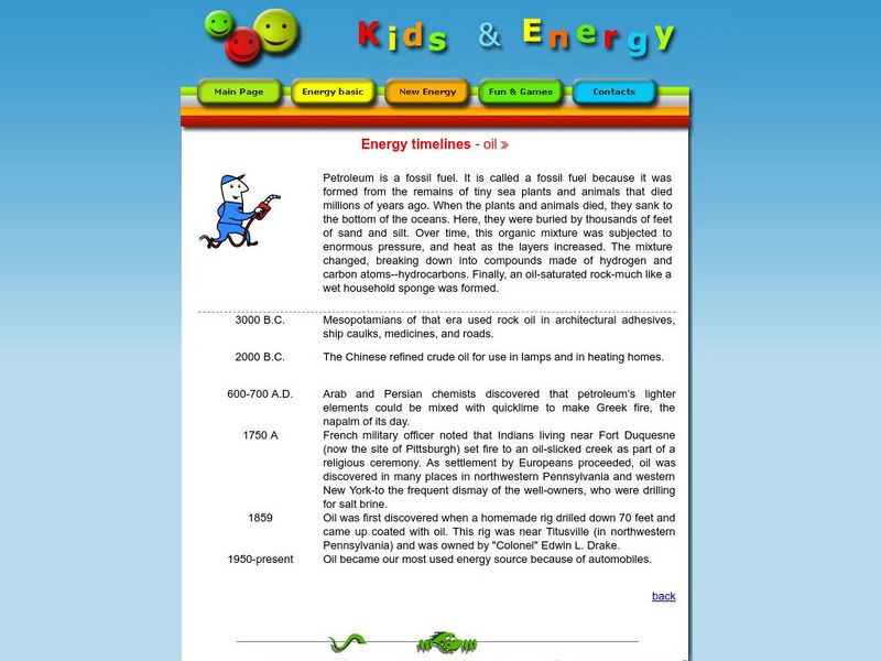 Esd Bulgaria: Kids & Energy: Energy Timelines: Oil Handout Esd Bulgaria: Kids & Energy: Energy Timelines: Oil Handout