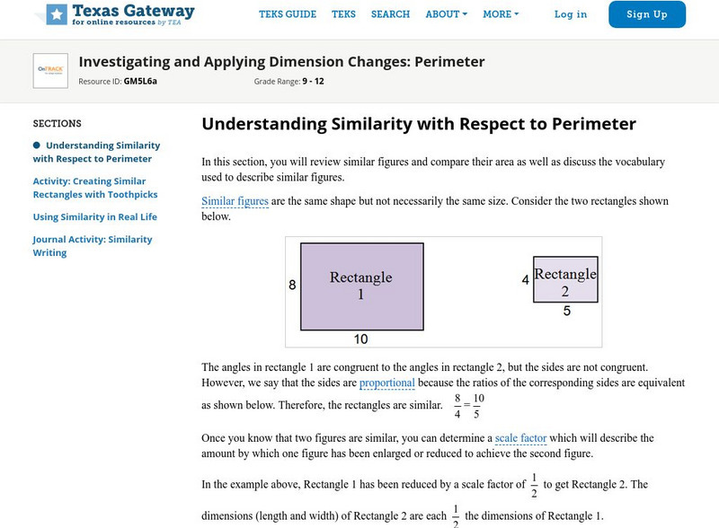 Texas Gateway: Investigating and Applying Dimension Changes: Perimeter Unit Plan Texas Gateway: Investigating and Applying Dimension Changes: Perimeter Unit Plan