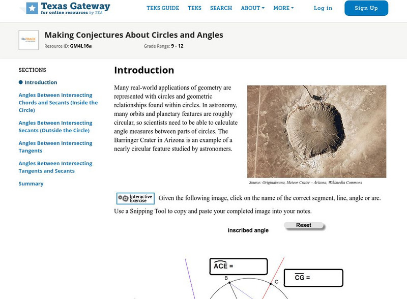 Texas Gateway: Making Conjectures About Circles and Angles Unit Plan Texas Gateway: Making Conjectures About Circles and Angles Unit Plan