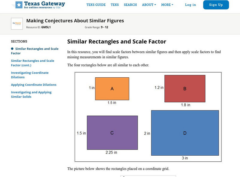 Texas Gateway: Making Conjectures About Similar Figures Unit Plan Texas Gateway: Making Conjectures About Similar Figures Unit Plan