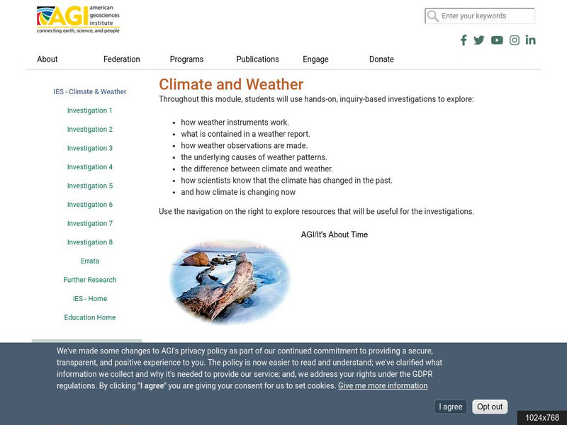 American Geosciences Institute: Climate and Weather Unit Plan American Geosciences Institute: Climate and Weather Unit Plan