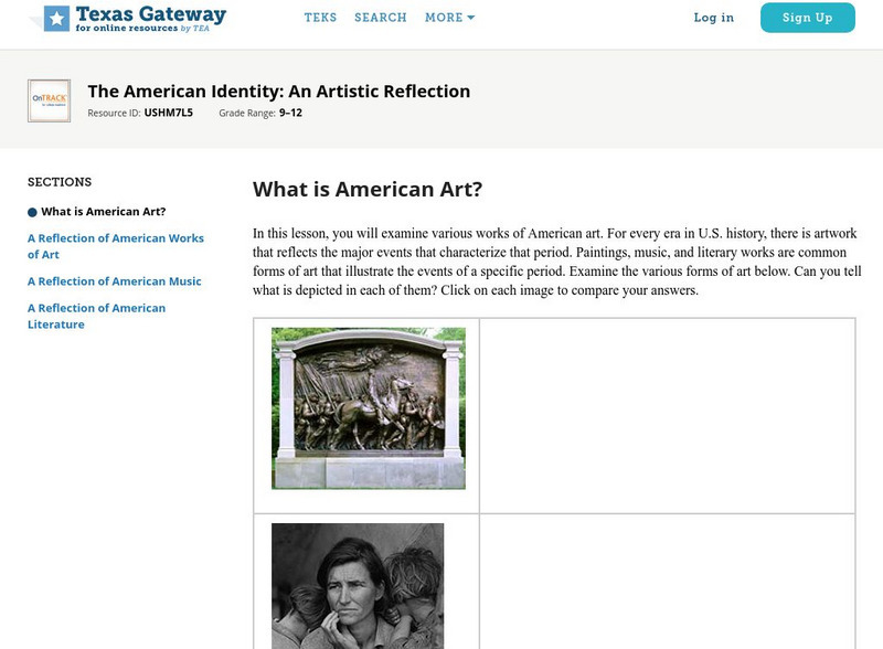 Texas Gateway: The American Identity: An Artistic Reflection Unit Plan Texas Gateway: The American Identity: An Artistic Reflection Unit Plan