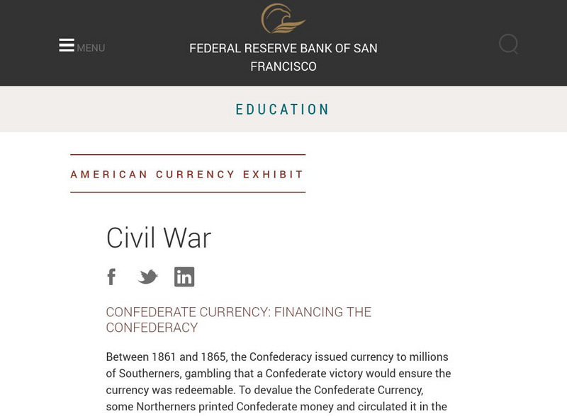 American Currency Exhibit: Confederate Currency: Financing the Confederacy Primary American Currency Exhibit: Confederate Currency: Financing the Confederacy Primary