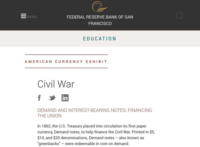 American Currency: Demand and Interest Bearing Notes: Financing the Union Primary American Currency: Demand and Interest Bearing Notes: Financing the Union Primary