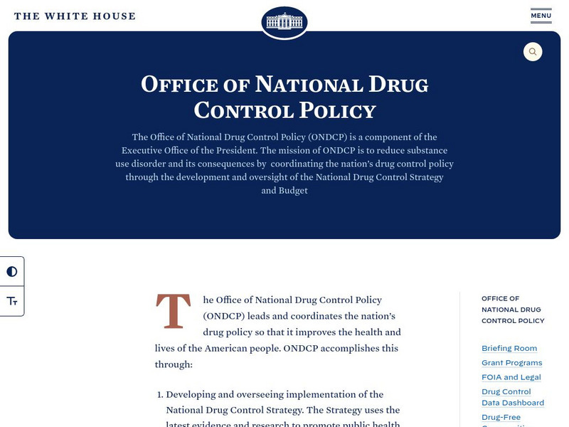 The White House: Office of National Drug Control Policy Website The White House: Office of National Drug Control Policy Website