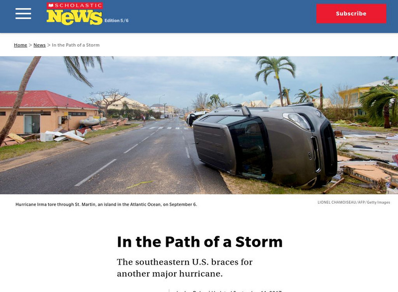 Scholastic Magazine: In the Path of a Storm Article Scholastic Magazine: In the Path of a Storm Article