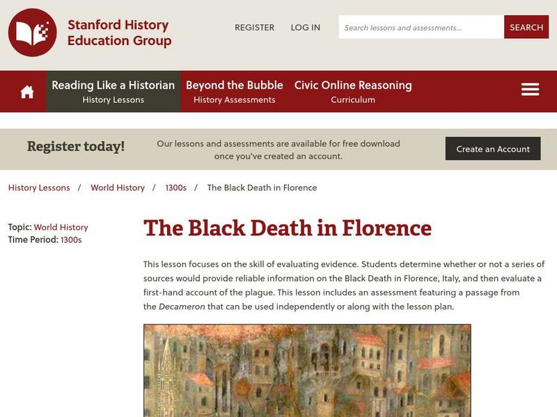 Stanford History Education Group: The Black Death in Florence Lesson Plan Stanford History Education Group: The Black Death in Florence Lesson Plan