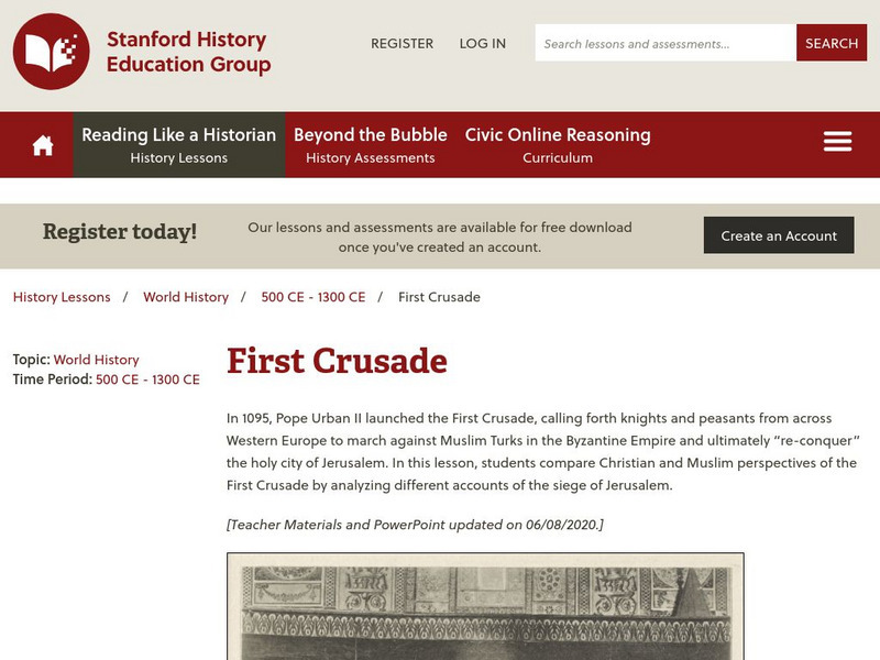 Stanford History Education Group: First Crusade Unit Plan Stanford History Education Group: First Crusade Unit Plan