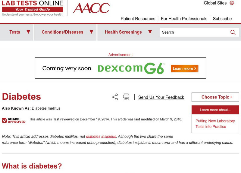Lab Tests Online: Diabetes Handout
