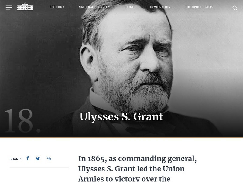 The White House: Presidents: Ulysses S. Grant Handout The White House: Presidents: Ulysses S. Grant Handout