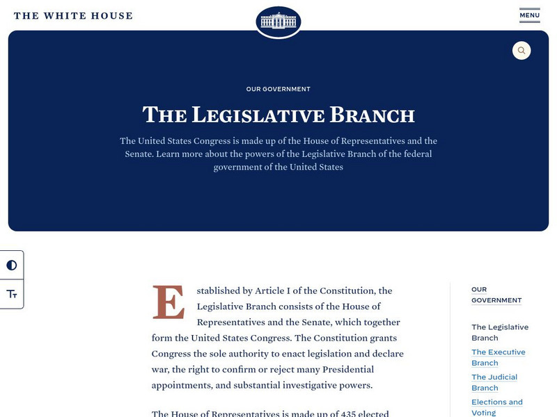 The White House: The Legislative Branch Website The White House: The Legislative Branch Website