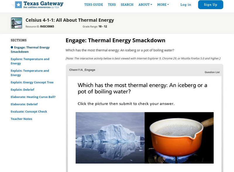 Texas Gateway: Celsius 4 1 1: All About Thermal Energy Unit Plan Texas Gateway: Celsius 4 1 1: All About Thermal Energy Unit Plan