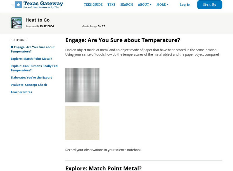 Texas Gateway: Heat to Go Unit Plan Texas Gateway: Heat to Go Unit Plan