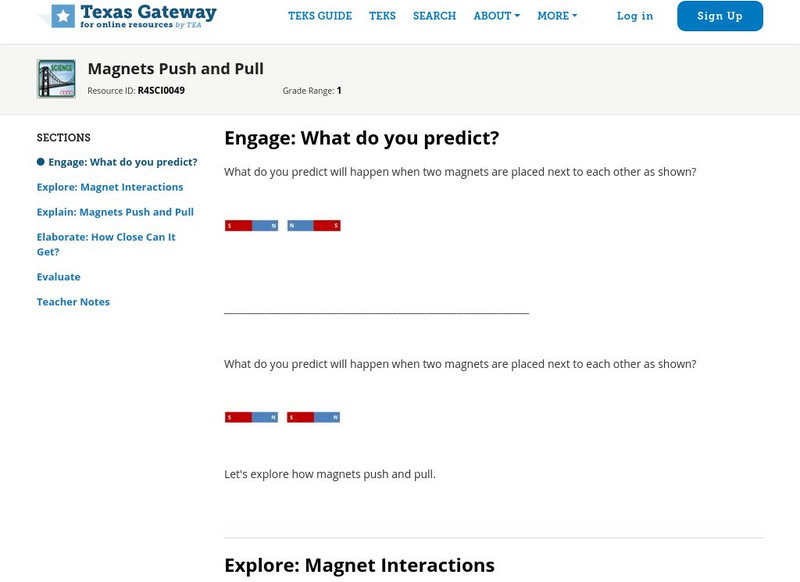 Texas Gateway: Magnets Push and Pull Unit Plan Texas Gateway: Magnets Push and Pull Unit Plan