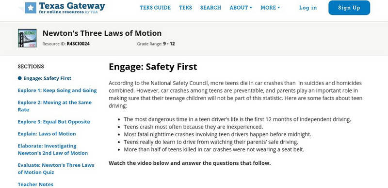 Texas Gateway: Newton's Three Laws of Motion Unit Plan Texas Gateway: Newton's Three Laws of Motion Unit Plan